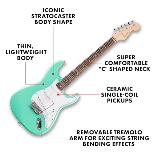 image for Fender Squier Debut Series Stratocaster Electric Guitar, Beginner Guit