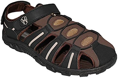 Easy USA Men's Waterproof Sport Sandals (12, Black/Brown)