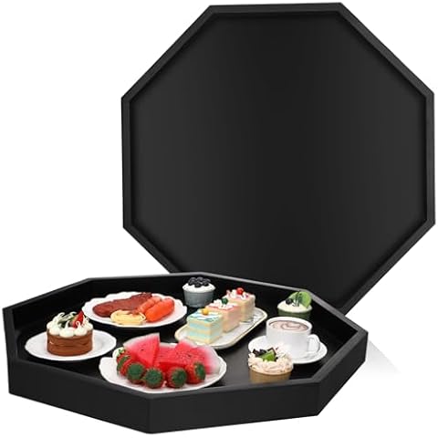 Wonderjune 24-Inch Octagonal Ottoman Tray Cover