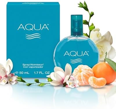 PB ParfumsBelcam Aqua Eau de Toilette Spray for Women – Fresh Fruity Floral Perfume with Mandarin, Freesia, Musk & Wood Notes – Everyday Day-to-Night Fragrance, Great Gift Idea, 1.7 Fl Oz