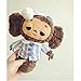 Hanyyj Juguetes De Peluche Cheburashka Lindo Juguete De Peluche Mono De Ojos Grandes con Ropa Muñeca Suave Anime Bebé Niños Dormir Apaciguar Juguetes para Niños 20 Cm