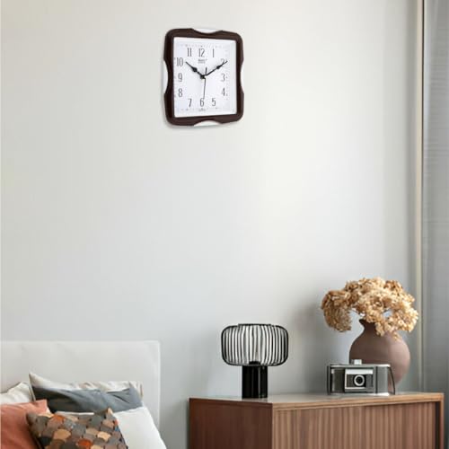 Image of Matiz Analog 30 cm X 30 cm Wall Clock | Brown | with Glass | Standard| 117 Brown White