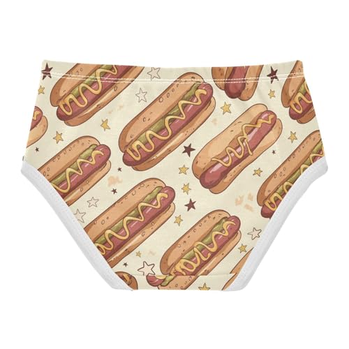 Wusikd Hot Dogs Girls' Underwear Cotton Stars Girls Briefs Soft Toddler Underwear 2T2