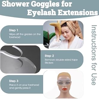 50 Pcs Disposable Shower Face Shield, Eye Shield After Cataract Surgery, Clear Face Shield, Protecting Eyes During Microblading, Eyelash Shield, for Showering, for Hairspray