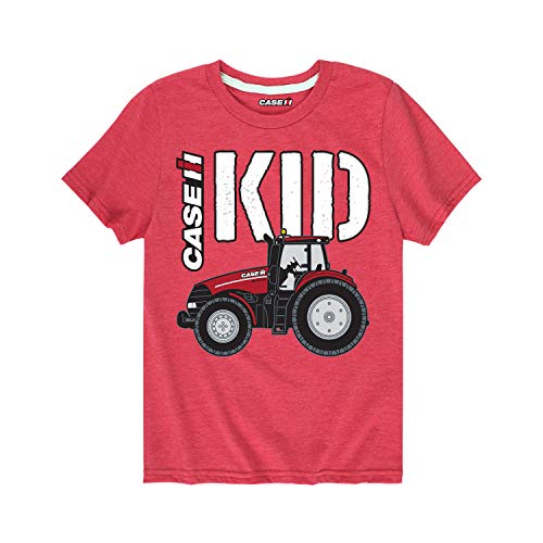 Case Ih Kid Side - Youth Short Sleeve Graphic T-Shirt - Size Medium Heather Red