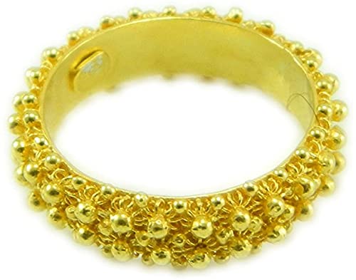 Bague en argent 925 doré sarde au fini nid d'abeille fait main