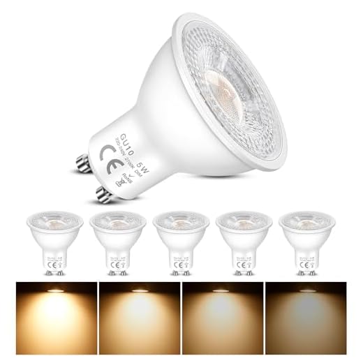 Dimmbar GU10 LED 5W Lampen, MR16 Reflektor LED Spots, Ersetzt 50W Halogenlampen, 2700K Warmweißem Licht, 500LM, AC 220V-240V, 120° Breite Abstrahlwinkel, Energiesparende Reflektorlampe, 6 Stück