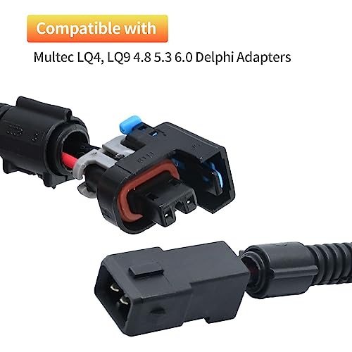 8pcs LS1 LS6 LT1 EV1 Injector Harness,Pigtails to Multec LQ4, LQ9 4.8 5.3 6.0 Delphi Adapters