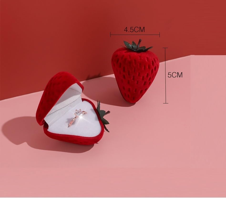9個パック ストロベリージュエリーボックス、かわいいジュエリー装飾ボックス