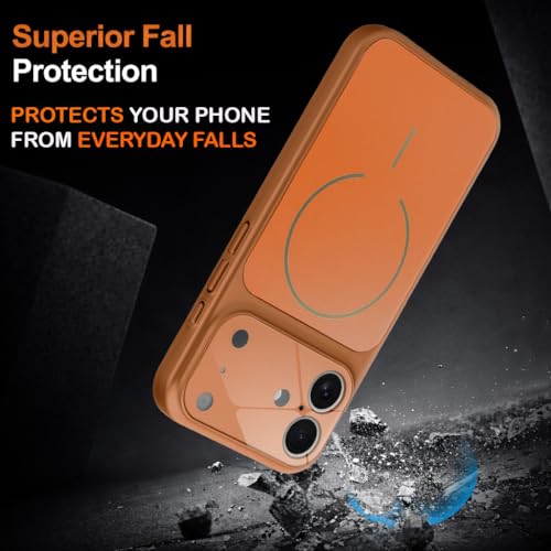 Image of SHINESTAR iPhone 16 Case - Premium Shockproof Protective Cover, Wireless Charging Compatible, Slim & Durable Luxury Back Cover with Camera Protection (Orange)