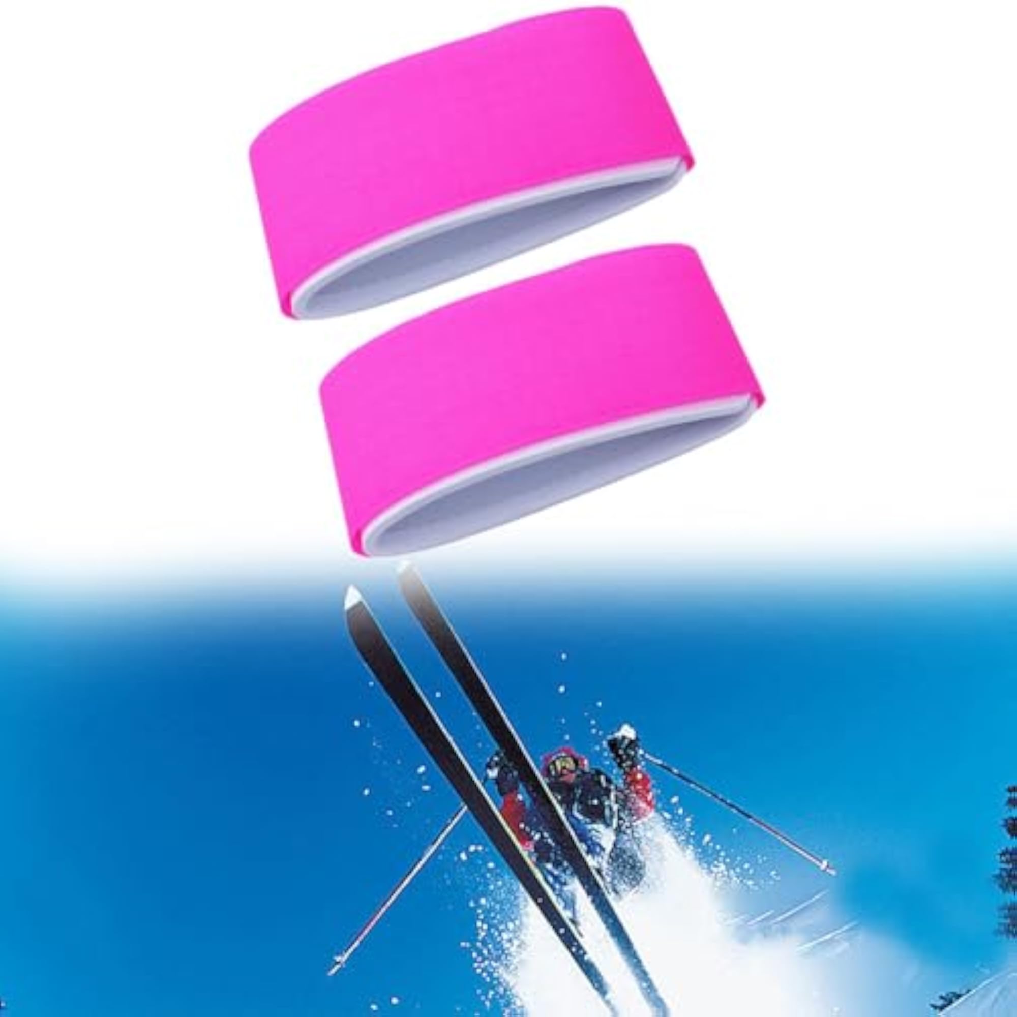 Adjustable Ski Straps Carrier for Snowboard Gear, Rose Red