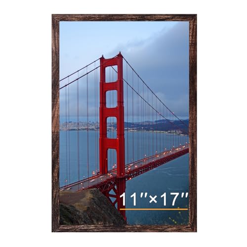 Image of BESCRCL 11x17 Picture Frame Engineered Wood Frames, Brown, 1 Pack