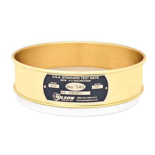 Gilson Performer V8CF #18 Tamiz de latónacero inoxidable, #18, 8 pulgadas de diámetro, altura completa