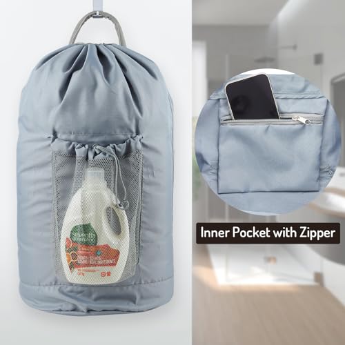 Seiritex Laundry Bag Backpack, Large Laundry Bag With Detergent Holder And Adjustable Shoulder Straps thumb #2