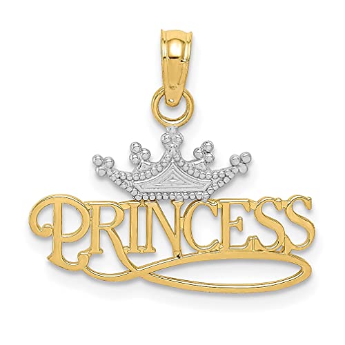 Ice Carats 14K Yellow Gold Princess Crown Necklace Pendant Charm Baby Talking Fine Jewelry For Women Gifts For Her #TOP28