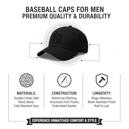 Tomorrow Fashion Tomorrow 3D NY Baseball Cap for Men Black - Image 7
