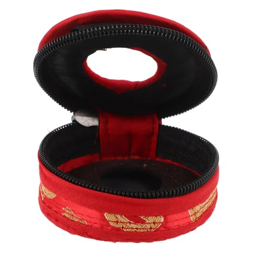 HYTROVE Bolsa de Campana para Dedos con Cierre Funda Práctica para Panderetas Diseño Compacto y Artesanal Protección y Almacenamiento para Instrumentos Musicales Diámetro de Rojo