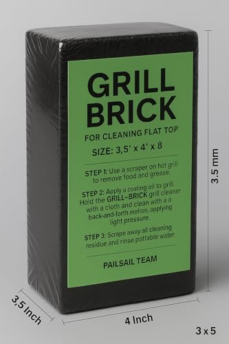 Heavy Duty Restaurant-Grade Grill Bricks for Cleaning Flat Top Grills | Durable, Reusable, and Chemical-Free Pumice Stone Cleaner for Griddles and BBQ Grates - Multiple Packs Available (1 Pack)