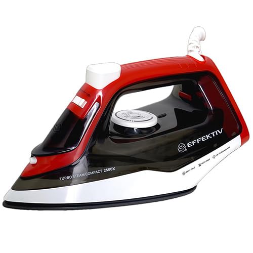 EFFEKTIV – Plancha de Vapor para Ropa 2500X | Suela Cerámica | Vapor Constante y Golpe de Vapor 500 g | Apta para Todo Tipo de Tejidos | Autolimpieza y Autoapagado | 2400W | Cable de 2,5 m