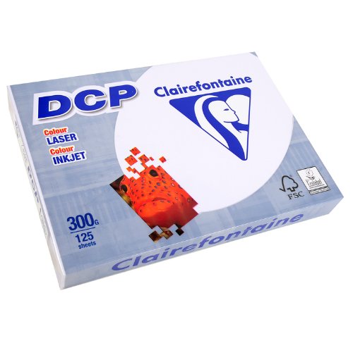CLAIREFONTAINE Lot de 5 Ramettes 125 Feuilles Papier 300g A4 210x297 mm Certifié FSC Blanc