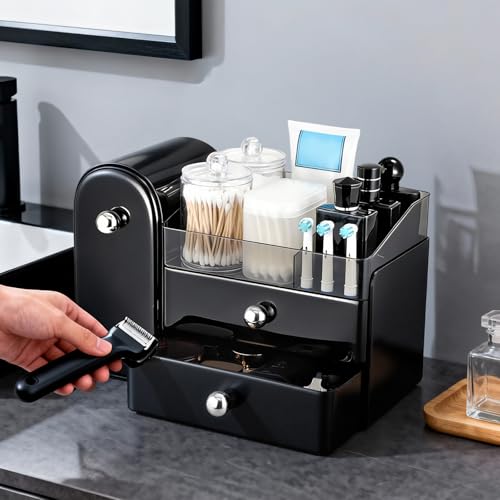Image of Makeup Organizer,Vanity Organizer with Makeup Brush Holder,Large Skincare Organizers with Drawers,Bathroom Countertop Organizer,Storage Lipstick,Perfume,Nail Polish,Beauty,Gifts for Woman