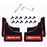 4 Pairs of Mud Flaps Safety Warning Reflective Devices for Car Splash Prevention Device Front and Rear Universal for Car Rubber (Sports)