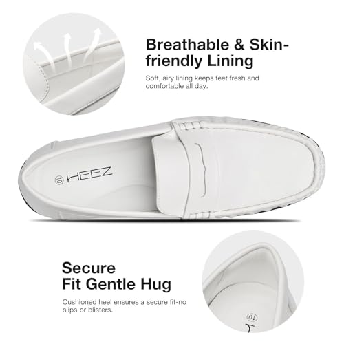 Image of HEEZ Men's Loafers Slip On Dress Shoes Penny Loafers Leather Casual Driving Boat Shoes for Men