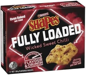 Arnott's Shapes Fully Loaded  Wicked Sweet Chilli Flavoured Biscuits, Oven Baked, 130g