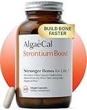 AlgaeCal - Strontium Boost, Natural Calcium Supplement for Bone Density Increase, Strontium Citrate 680 mg, Easy to Swallow for Bone Health & Bone Strength, Gluten-Free - 60 Veggie Caps- Made in USA