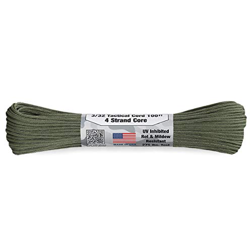 ATWOOD ROPE MFG. AgEbhE[v 275Lbs ^NeBJR[h/pR[h 3/32X100tB[g MADE IN USA(OLIVE DRAB)y|Xg [ 䂤pPbg֑ΉzpR[h 4mm 3mm 2mm \