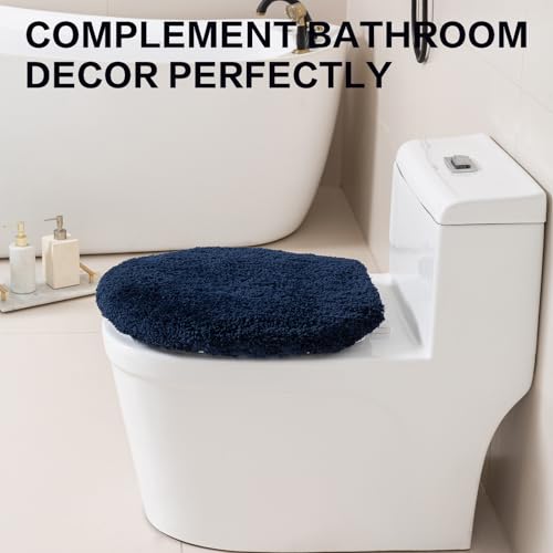 Image of Microfiber Toilet Lid Cover, 17.5 inchx15 inch Fits Round Oblong and Elongated