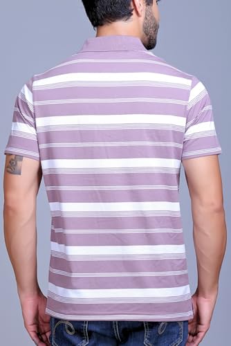 Image of SANE ORIGINALS Half Sleeve Polo T-Shirt for Men with Pocket || Stripe Collar and Pocket T-Shirt for Men Half Sleeves