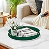 Amazon.com: MAONAME Dark Green Decorative Tray, 13" Round Serving Tray with Handles, Plastic ...