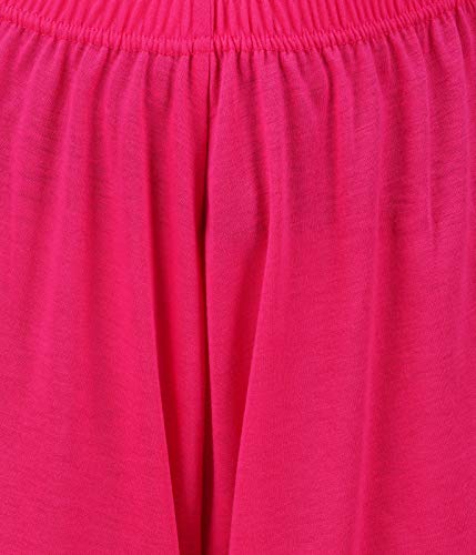 Image of Buy That Trendz M to 4XL Cotton Viscose Loose Fit Flared Wide Leg Palazzo Pants for Women Rani Pink Dark Skin Combo Pack of 2