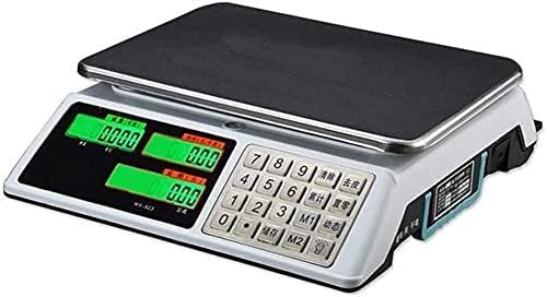 Electronic Scales 30kg/1g Commercial High Precision Digital Price Weighing Scale for Retail Outlet Store Kitchen Restaurant Food Meat Fruit (A) (A)