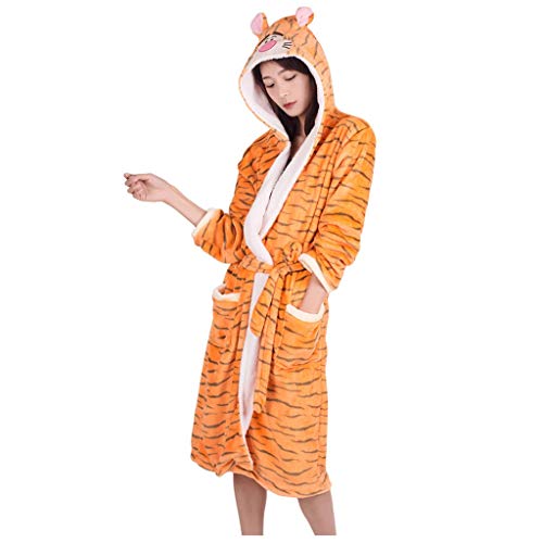ZSQAW Adultes Hiver Corail Velours Velours Robe Femmes Femme Robe de pandoulage Panda Point de Bain Animal Peignoir Robes de Longues Peignoirs pour Hommes (Color : C, Size : Medium)