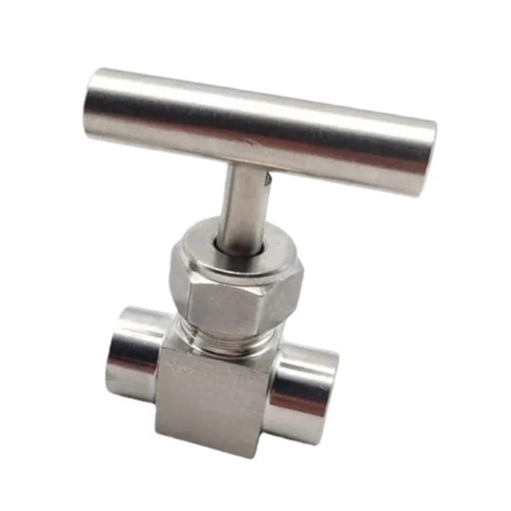 Yjqhody Women's One Color Adjustable Needle Valve 2 Way Pipe Fitting Bsp1/8Inch To 1/2Inch, Thread 304 Stainless Steel Shut Off Needle Valve 1Piece(1/8Inch)