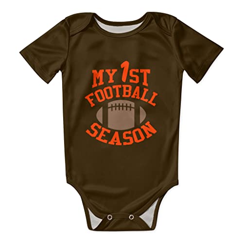 My First Football Season - Custom Baby Bodysuit for Boy Girl Baby Clothes Football Gifts Add Name & Number3