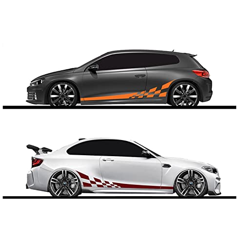 TURIM 2pcs/ 220 x 25cm Car Both Done sides Racing Stripes Camouflage Stickers Car Products Car Wrap