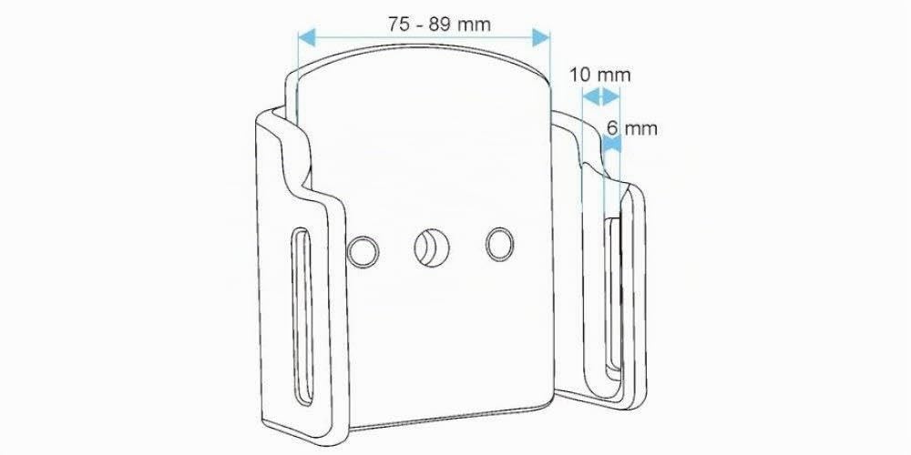 Brodit 511479 - Soporte universal pasivo para celular, negro, (ancho: 75-89 mm, espesor: 6-10 mm)