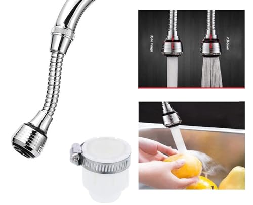 KOKSI Kitchen Tap Aerator Rotatable Water Bubbler 360 Degree Rotating Water Swivel Faucet for Bathroom Kitchen Tap Nozzle Filter Adapter