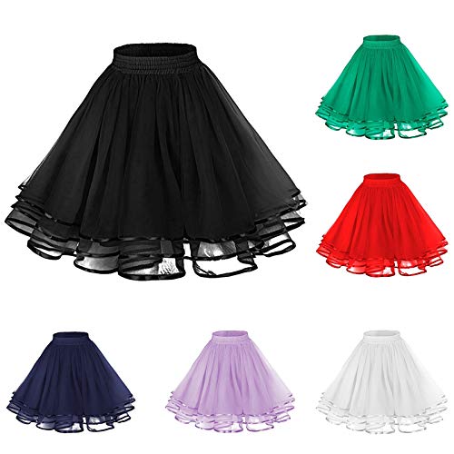 Tutu Damen Tüllrock Schwarz Bunt Rock Weihnachten Fasching Kostüm 50er Rockabilly Petticoat Retro Karneval Ballettkleidung Lustiges Tütü...