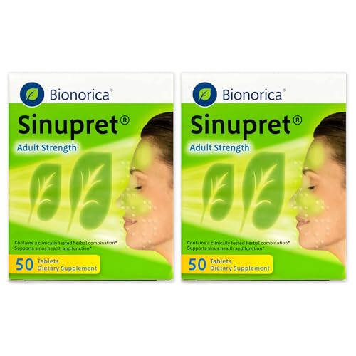 Image of Bionorica Sinupret Adult Strength Sinus - Immune Support Supplement - All Natural - Herbal Nasal Passage & Immunity Boost - 50 Tablets, 2 Pack