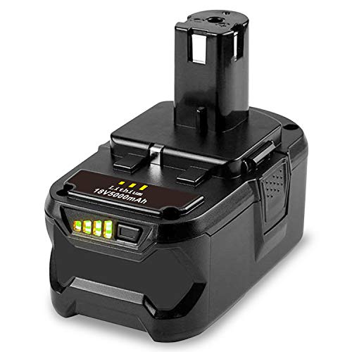 ARyee RB18L50 Battery Compatible with Ryobi ABP1801 ABP1803 BCP1817/2SM BPP-1813 BPP-1815 BPP-1817 BPL-1815 BPL-1820G BPL1820 BPL18151 P102 P103 P104 P105 P106 P107 P108(5000mAh 18V)