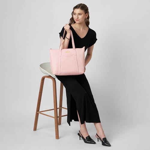 Image of Caprese Crystal 15.6-Inch Laptop Compatible Large Tote Bag for Women | Stylish, Durable, and Spacious with Multiple Compartment, Back Zipper Pocket for Work, Travel, and Everyday Use