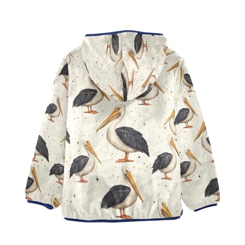 Pelican Vintage Pattern Toddler Fleece Jacket Girl Boys Hooded Fleece Jacket Coat Warm Outwear Zip-up 3-10T2