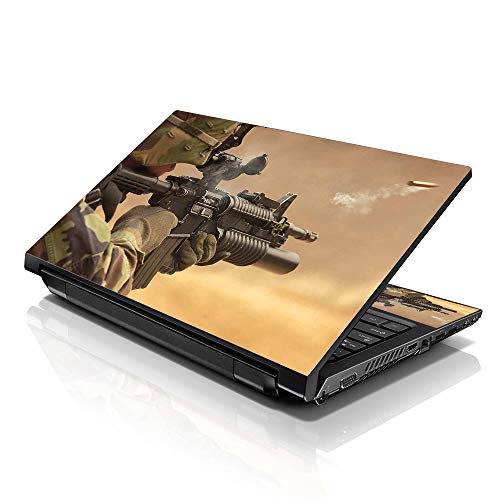 Image of LSS Laptop 15 15.6 Skin Cover with Colorful Shooting Army Rifle Pattern for HP Dell Lenovo Apple Asus Acer Compaq - Fits 13.3 inch 14 inch 15.6 inch 16 inch (2 Wrist Pads Free)