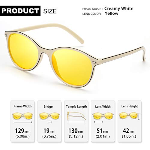 TJUTR Women's Polarized Night Driving Glasses Night Vision Yellow Lens Reduce Glare Safety Nighttime4