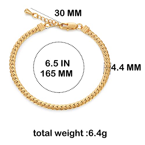 Image of FRUMOS Dainty Layering Bracelets for Women 18 k Gold Plated Fashion Adjustable Chunky Cuban Paperclip Link Chain Bracelets Jewelry for Women Gift