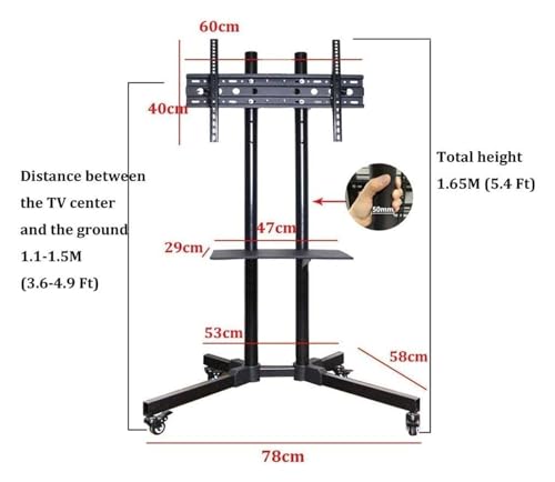 Soporte móvil para TV con ruedas, estante grande miniatura 2
